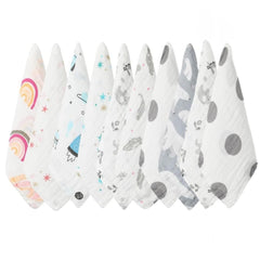 Norinori Baby Msulin Washcloths front view shows soft, absorbent muslin for newborn baths.