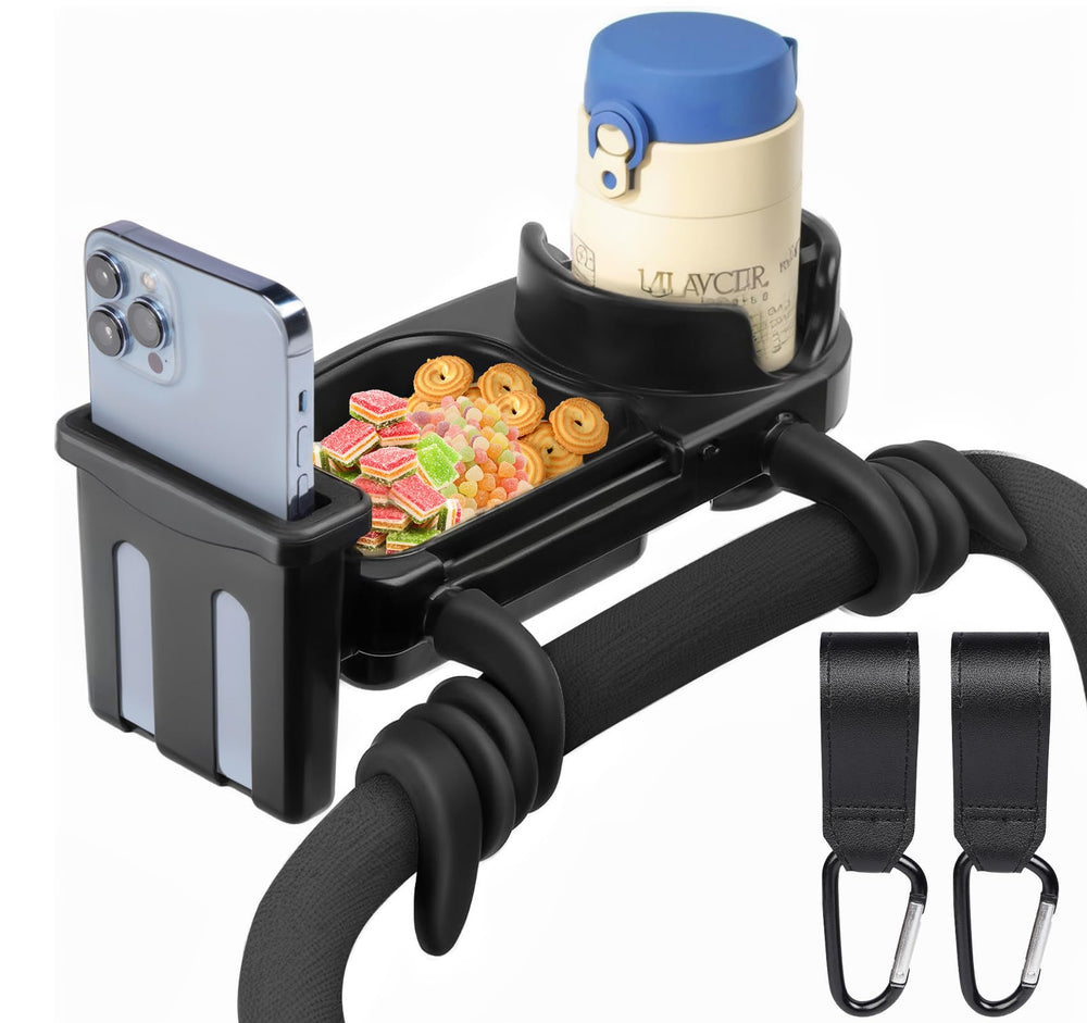 Notezmate stroller snack tray 3in1 keeps snacks, cups, and toys organized on the go.