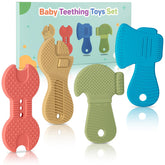 Nothomme baby teether 4-pack colorful set for engaging chewing during teething
