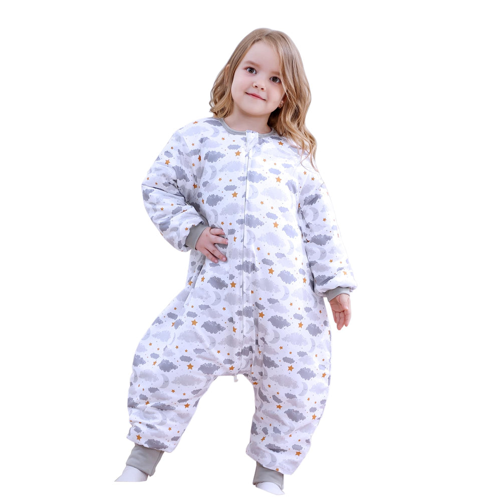 Noujuloun Starry Moon sleep sack front view delivers cozy warmth for chilly nights.