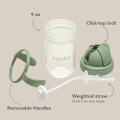 noüka weighted straw cup with leakproof design reduces spills on the go