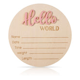 NQEUEPN Hello World wooden sign photo prop for precious newborn portraits.