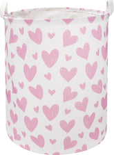 NTAOHAMPER pink heart laundry hamper ideal for organized clothes storage and cute nursery decor.