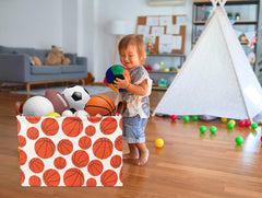 NTAOHAMPER basketball storage bin used in a baby room for toy organization and decor.