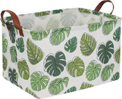 NTAOHAMPER rectangular green storage basket keeps clothes organized and easy to access.