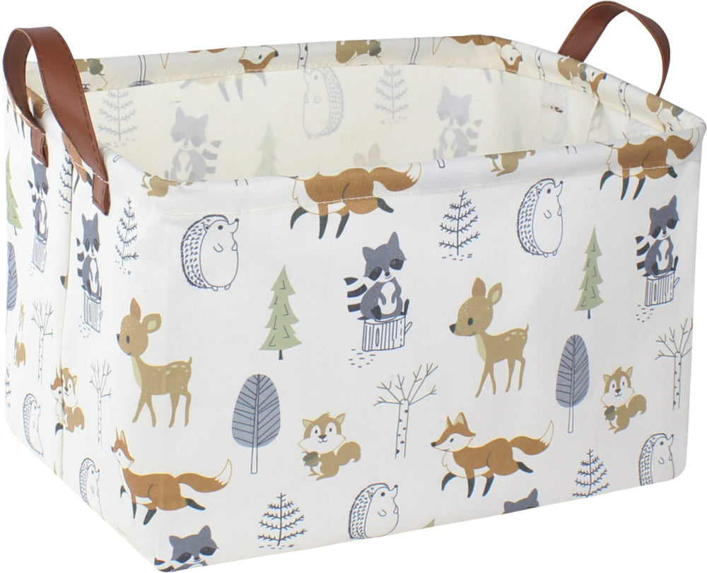 NTAOHAMPER rectangular storage basket with animal pattern, ideal for toy organization