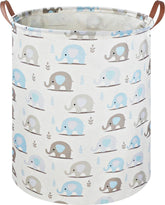 NTAOHAMPER blue elephant laundry basket for tidy bedroom storage.
