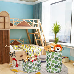 NTAOHAMPER jungle-themed nursery decor featuring monstera pattern adds playful storage
