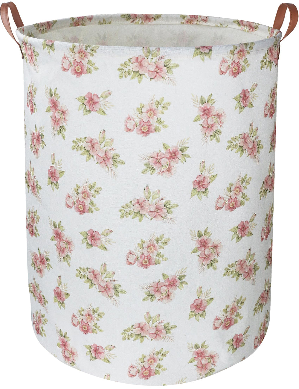 NTAOHAMPER pink flower laundry hamper front view for tidy bedroom storage