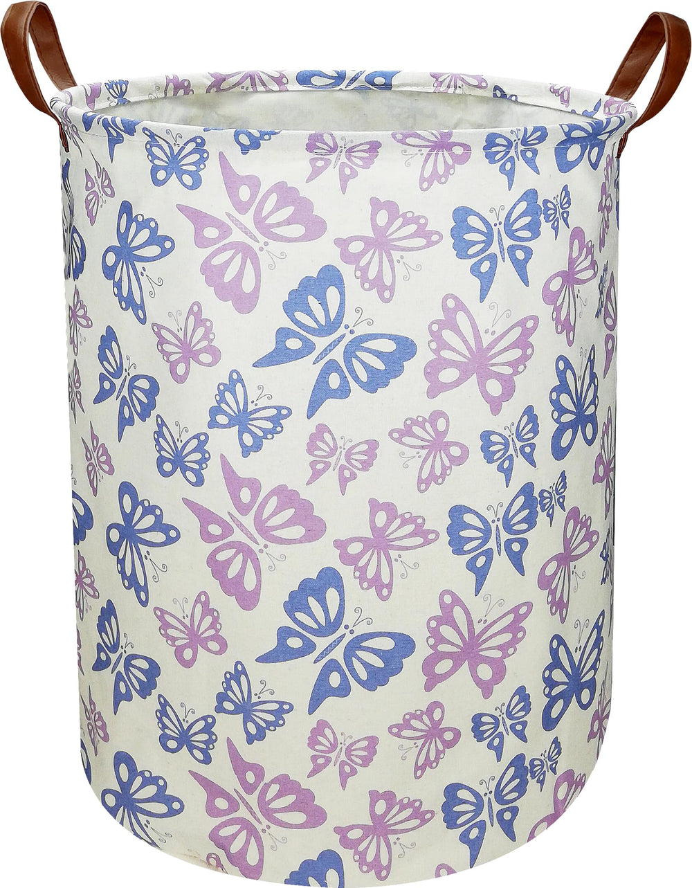 NTAOHAMPER Purple Butterfly Laundry Hamper with waterproof lining for toy storage in kids' room