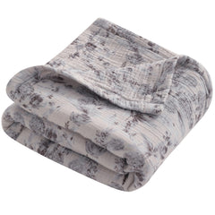 NTBAY 4-layer muslin blanket shows soft, breathable fabric for newborn comfort.