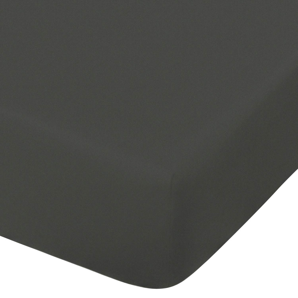 NTBAY dark grey microfiber crib sheet on a 28x52 mattress.