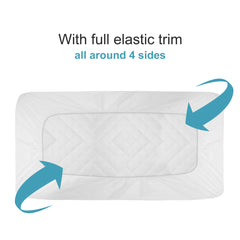 NTBAY quilted 24x38 mini crib cover provides snug fit with elastic trim.