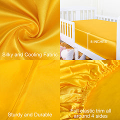 NTBAY silk satin fitted crib sheet with elastic edges for secure fit