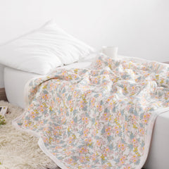 NTBAY Soft baby blanket in jersey cotton pink floral suitable for daily use