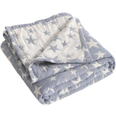 NTBAY toddler blanket front view with blue stars for cozy warmth.