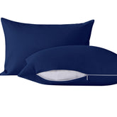 NTBAY toddler pillow navy front view offers cozy sleep support.