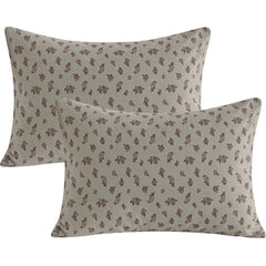 NTBAY toddler pillowcase in grey floral pattern, breathable jersey cotton for soft sleep
