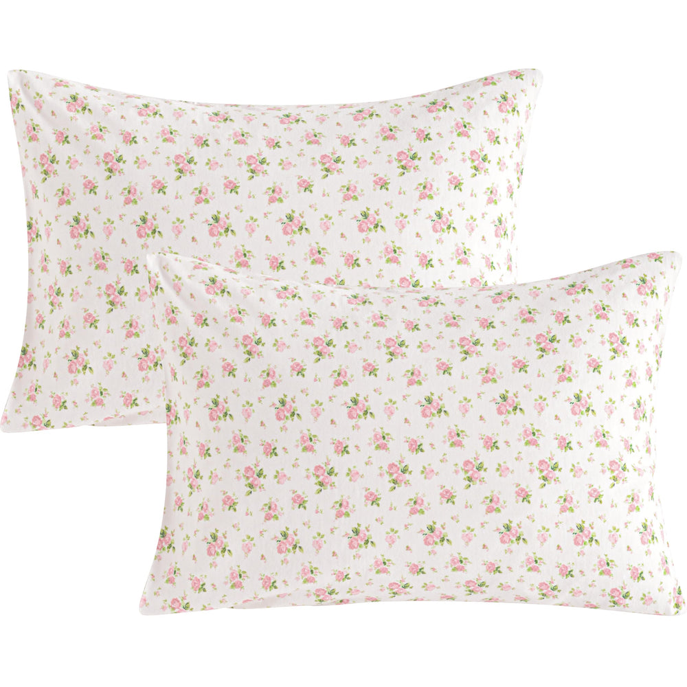 NTBAY toddler pillowcase pink floral stripes shows soft breathable cotton for comfy sleep