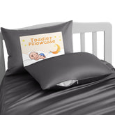 NTBAY zippered silk satin toddler pillowcase 13x18 in dark grey, smooth and comfortable.