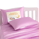 NTBAY zippered silk satin toddler pillowcase in light pink with silky protection.
