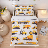 NTBED construction toddler bedding set overview image showing the full set for playful bedtime routines.