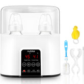 nubite Double Bottle Warmer front view shows compact twin design for busy parents.