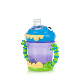 Nuby iMonster no-spill cup with soft spout for easy sipping and mess control.