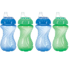 Nuby no-spill easy-grip trainer cup 10 oz blue green for mess-free sipping