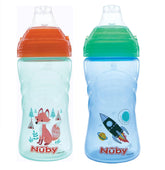 Nuby Thirsty Kids No-Spill Sip-it spout and hygienic cover, gentle on gums for on-the-go sipping.