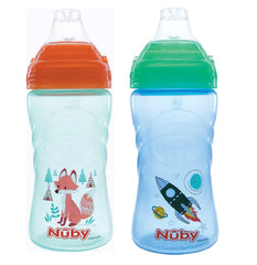 Nuby Thirsty Kids No-Spill Sip-it spout and hygienic cover, gentle on gums for on-the-go sipping.