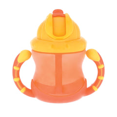 Nuby 2 Handle Flip n' Sip Straw Cup - 8 oz, 12 Months+, Orange | No-Spill Sippy Cup