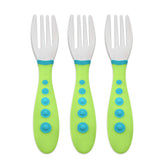 NUK First Essentials Kiddy Cutlery forks with soft handles for tiny hands.
