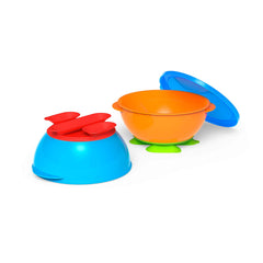 NUK First Essentials Tri-Suction Bowls pack 2 keeps meals tidy with secure lids for travel