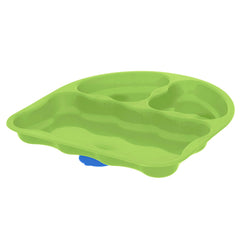 NUK First Essentials Tri-Suction Plates highlight curved edges guiding food to utensils.
