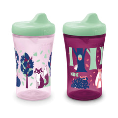 Bite-resistant hard spout supports growing teething and sipping.