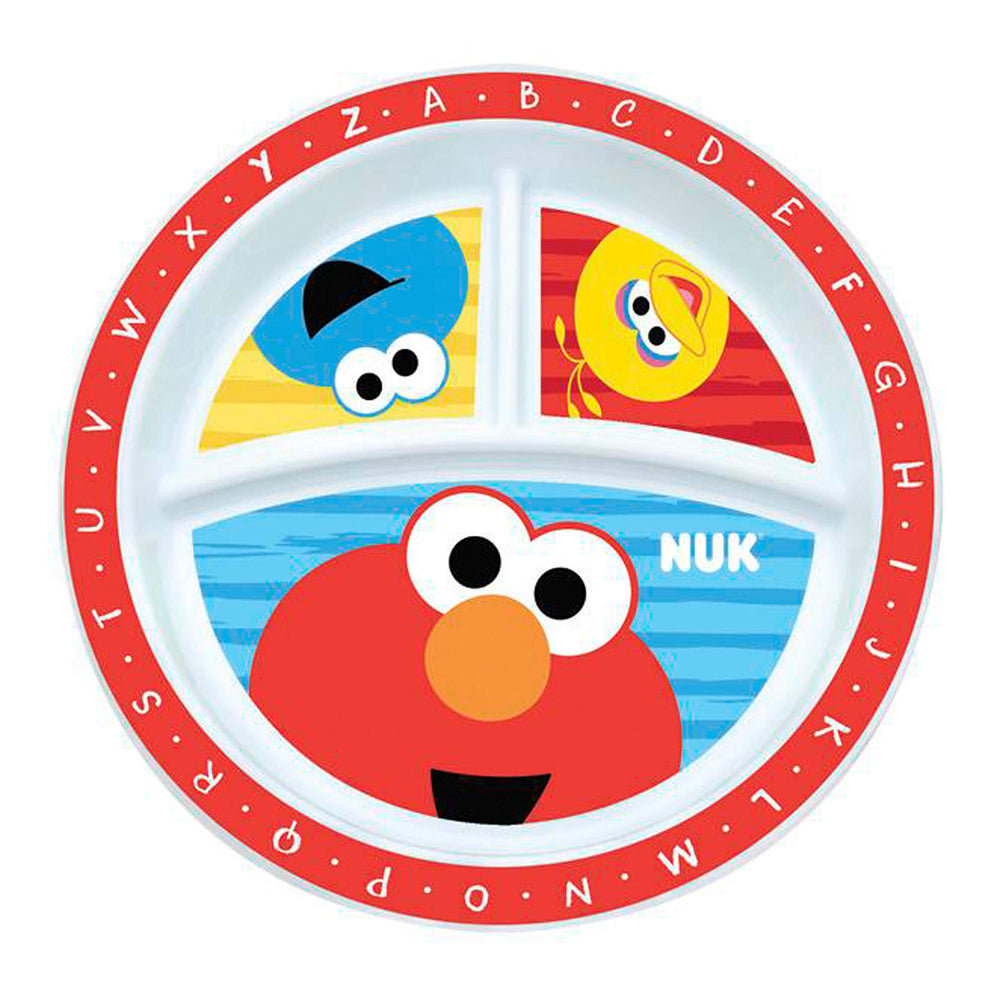 NUK Sesame Street Plate with three compartments supports organized meals for toddlers.