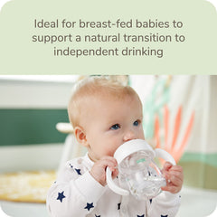 NUK Simply Natural Learner Cup spill-proof spout keeps mess minimal