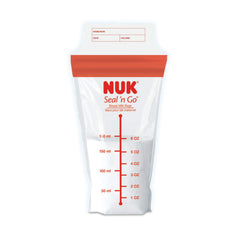 NUK Simply Natural Seal n' Go bag, securely sealed for mess-free storage.