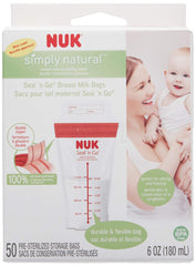 NUK Simply Natural Seal n' Go bag with leak-proof double zipper seal