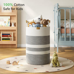 Nunsino cotton rope storage bin ideal for blankets and linens.