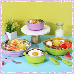 Nuogo stainless steel kids forks ideal for early self-feeding practice.