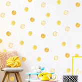 NUOYOAH watercolor polka dots yellow collection brighten nursery walls with removable, damage-free decor.