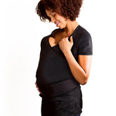 NuRoo Pocket Skin-to-Skin Carrier Shirt front view shows full-coverage support for mom and baby.