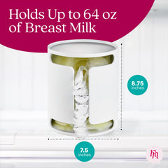 Nurse & Nourish vertical storage tower saves freezer space.