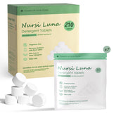 Nursi Luna detergent tablet box packaging highlights easy, mess-free cleaning