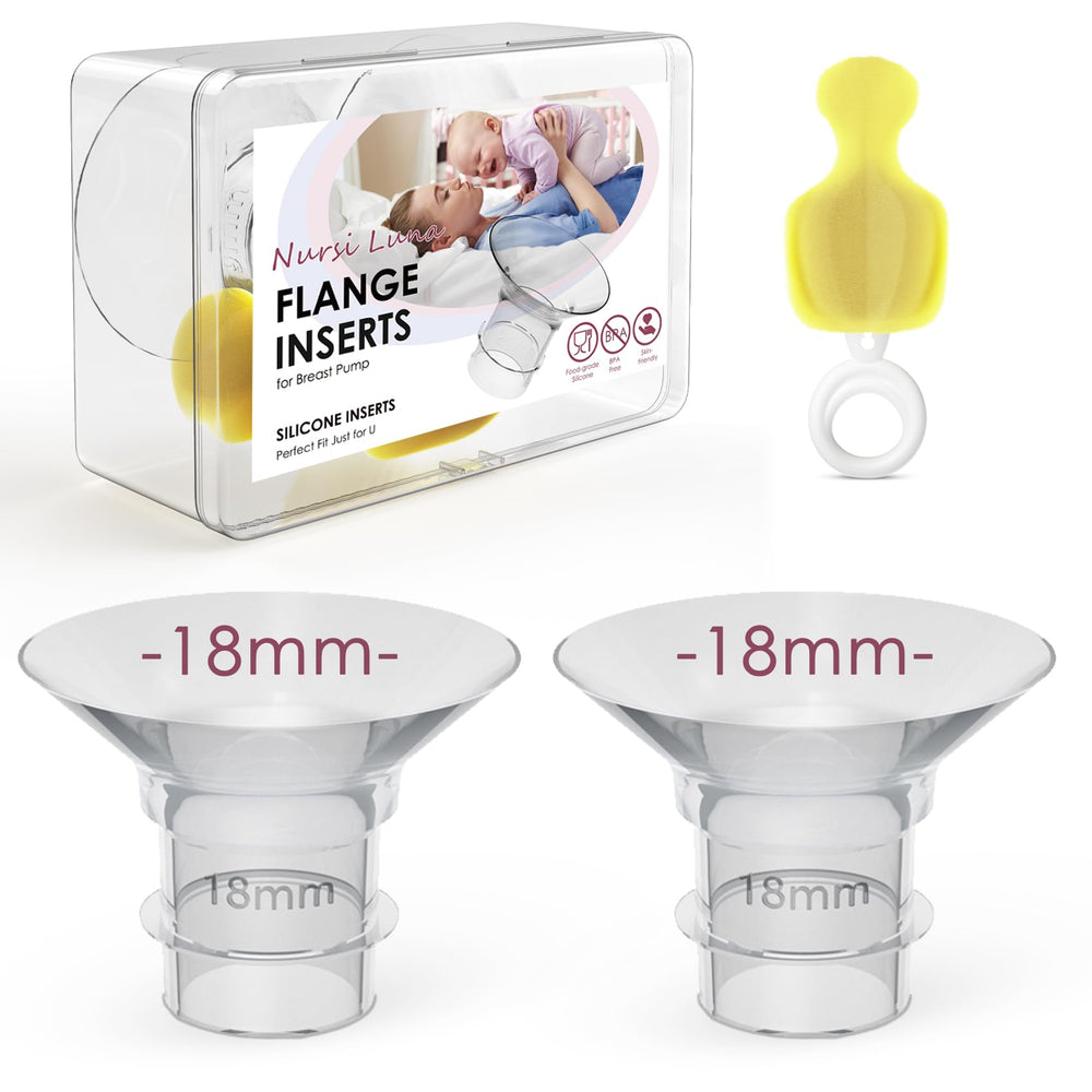 Nursi Luna flange insert 18mm close-up showing comfortable fit with 24mm shields