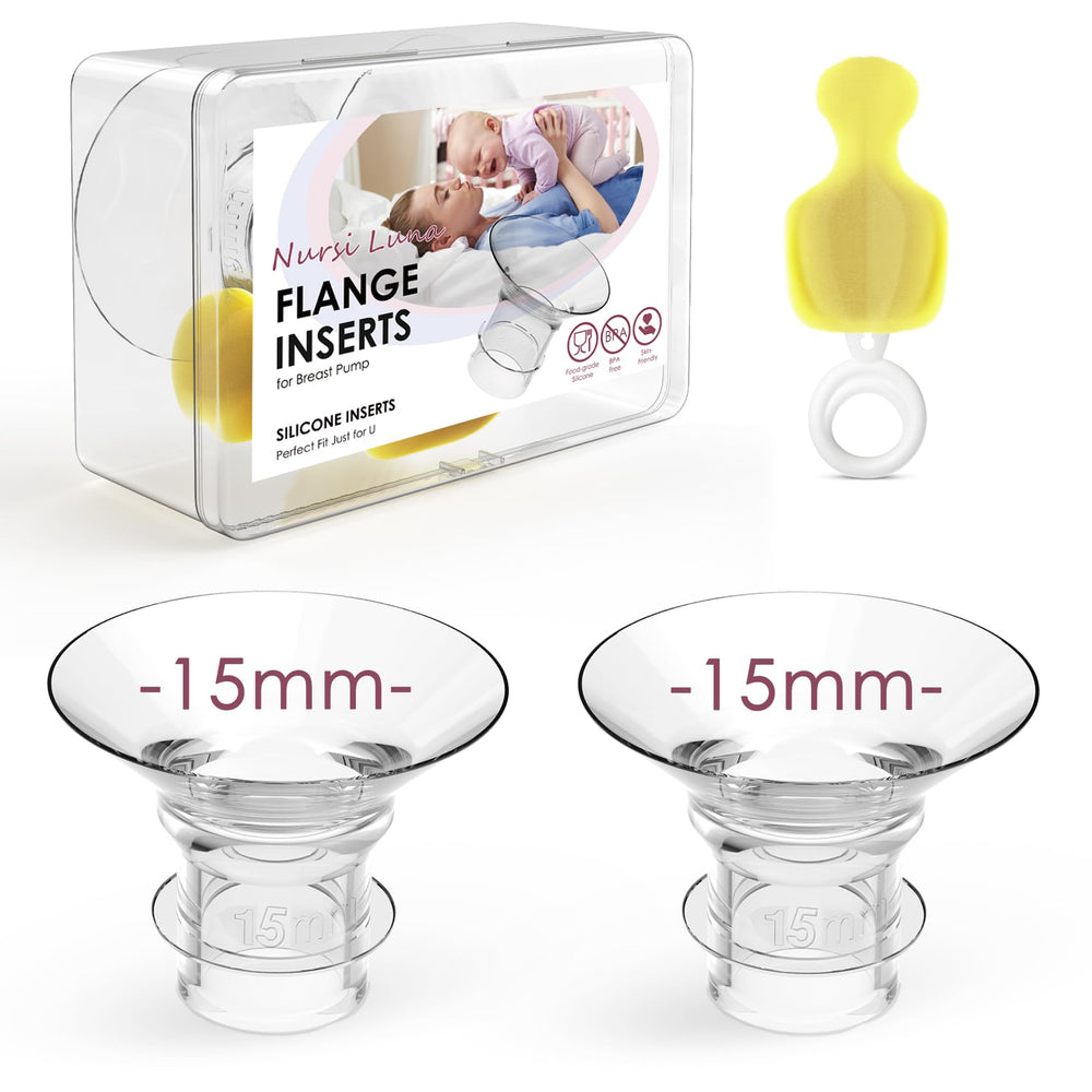 Nursi Luna 15mm flange insert close-up showing cushioned comfort