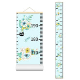 Nustila growth chart with floral pattern on wall ruler for nursery decor