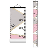 Nustila pink gray color block growth chart on wall for height tracking